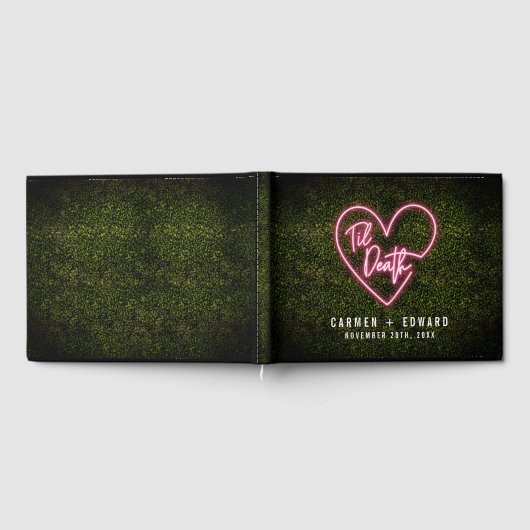 Til Death Heart Neon Teken Boxwood Bruiloft Gastenboek (Volledig)