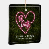 Til Death Neon First Kerstman Gehuwd Keramisch Ornament (Rechts)