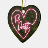 Til Death Neon First Kerstman Gehuwd Keramisch Ornament (Links)