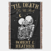 Til Death Skelet Gothic Trouwdecor Gepersonaliseer Deken (Voorkant Verticaal)
