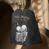 Til Death Skelet Gothic Wedding Registry QR-code Cadeaulabel
