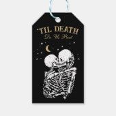 Til Death Skelet Gothic Wedding Registry QR-code Cadeaulabel (Voorkant)