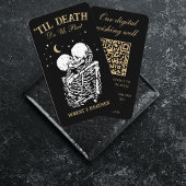 Til Death Skelet Gothic Wedding Registry QR-code Informatiekaartje