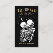 Til Death Skelet Gothic Wedding Registry QR-code Informatiekaartje (Voorkant)