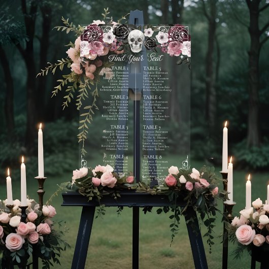 Til Death Skelet Gotische Bruiloft Zitgrafiek Acryl Bord