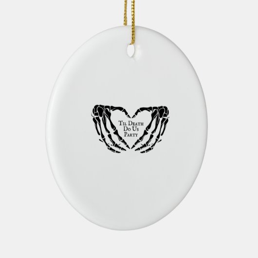 Til Death - Skelet Hart Handen Keramisch Ornament (Rechts)