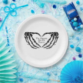 Til Death - Skelet Hart Handen Papieren Bordje (Feest)