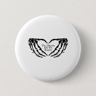 Til Death - Skelet Hart Handen Ronde Button 5,7 Cm