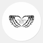 Til Death - Skelet Hart Handen Ronde Sticker (Voorkant)