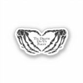 Til Death - Skelet Hart Handen Sticker (Voorkant)