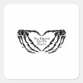 Til Death - Skelet Hart Handen Vierkante Sticker (Voorkant)