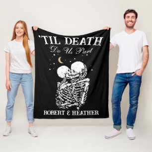 Til Death Skelet Liefhebbers Tarot Kaart Gothic Br Fleece Deken