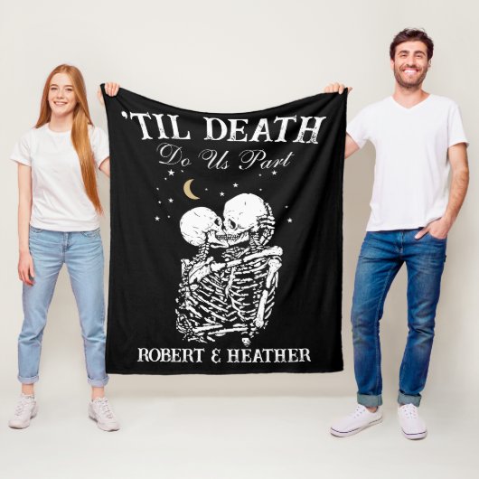 Til Death Skelet Liefhebbers Tarot Kaart Gothic Br Fleece Deken (In situ)