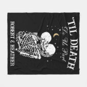Til Death Skelet Liefhebbers Tarot Kaart Gothic Br Fleece Deken (Voorkant (Horizontaal))