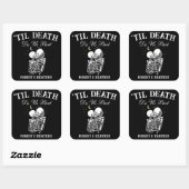Til Death Skelet Liefhebbers Tarot Kaart Gothic Br Vierkante Sticker (Vel)