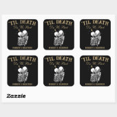 Til Death Skelet Liefhebbers Tarot Kaart Gothic Br Vierkante Sticker (Vel)
