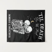 Til Death Skelet Liefhebbers Tarot Kaart Gothic Br Wandkleed (Voorkant (horizontaal))