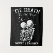 Til Death Skelet Liefhebbers Tarot Kaart Gothic Br Wandkleed (Voorkant)