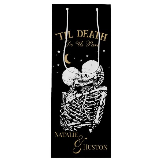 Til Death Skelet Liefhebbers Tarot Kaart Gothic Br Wijn Cadeautas (Voorkant)