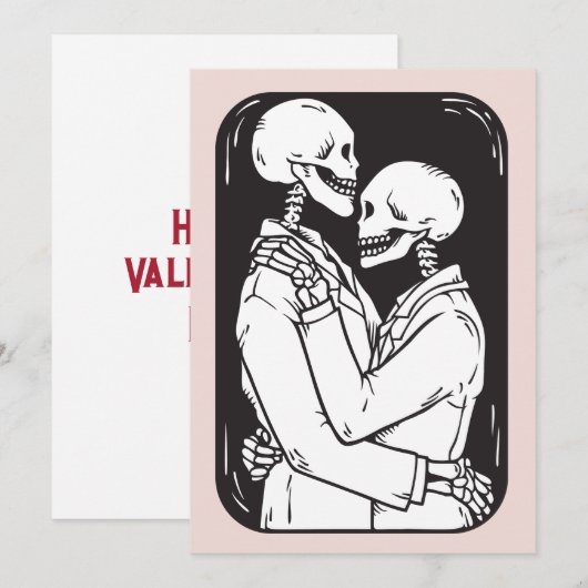 Til Death Skeleton Happy Valentine's Day Feestdagenkaart (Voorkant / Achterkant)