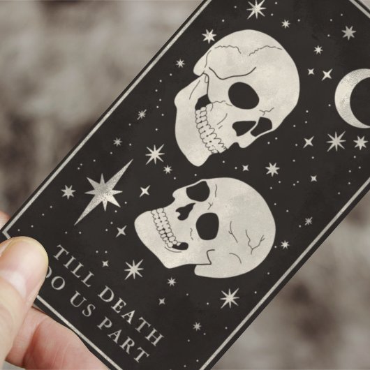 Til Death Skull Tarot Wedding Save the Date Informatiekaartje