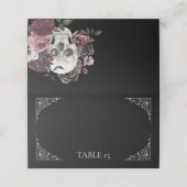 Til Death Waterverf Schedel Roos Gotische Bruiloft Plaatskaartje (Buitenkant ongevouwen)