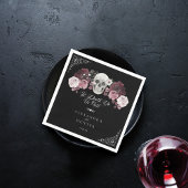 Til Death Waterverf Schedel Roos Gotische Bruiloft Servet