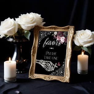 Til Death Waterverf Skelet Hand Favorieten Poster