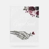 Til Death Waterverf Skelet Hand Gastenboek Acryl Bord (Voorkant)