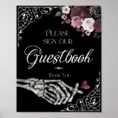 Til Death Waterverf Skelet Hand Gastenboek Poster (Voorkant)