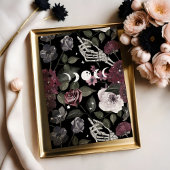 Til Death Waterverf Skelet Handen Gotische Bruilof Kaart