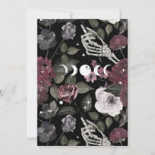 Til Death Waterverf Skelet Handen Gotische Bruilof Kaart (Achterkant)