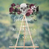 Til Death Waterverf Skelet Roos Gotische Bruiloft Acryl Bord (Neutraal)