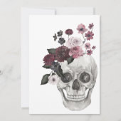 Til Death Waterverf Skelet Roos Gotische Bruiloft Kaart (Achterkant)