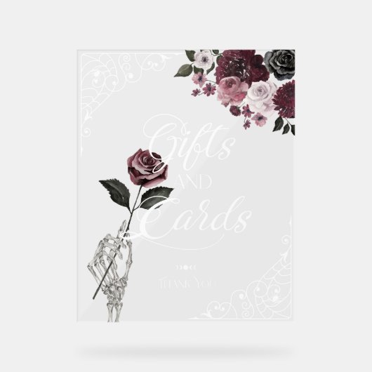 Til Death Waterverf Skeleton Roos Geschenken & Kaa Acryl Bord (Voorkant)