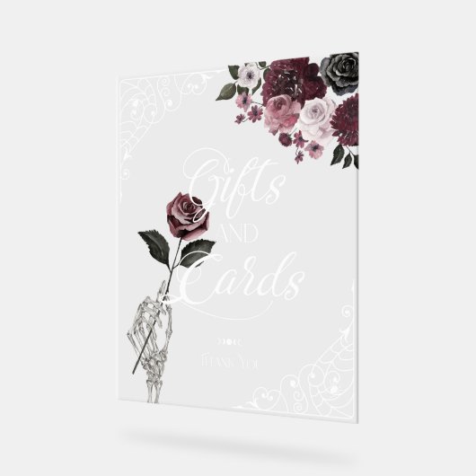 Til Death Waterverf Skeleton Roos Geschenken & Kaa Acryl Bord (Hoek)