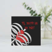 Til Death We doen deel Gothic stijl bruiloft Kaart (Staand voorkant)