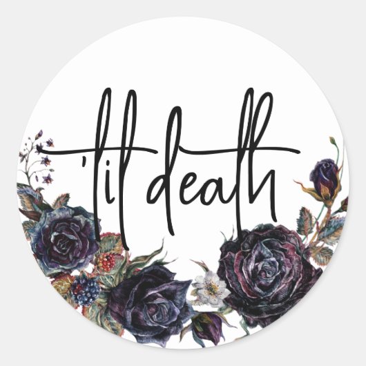 Til Death Wedding Envelope Seals Ronde Sticker (Voorkant)
