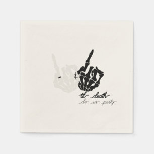 til death zwart-wit bruiloft cocktail servet