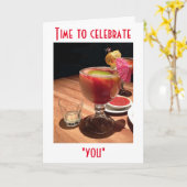 TIL EEN GLAS OP EN GENIET VAN JE VERJAARDAG KAART (Gele Bloem)