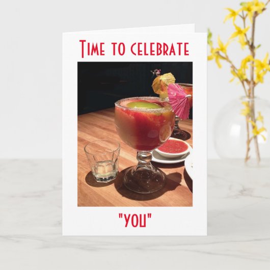 TIL EEN GLAS OP EN GENIET VAN JE VERJAARDAG KAART (Gele Bloem)