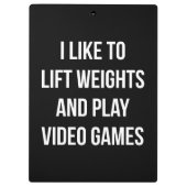 Til gewichten op en speel videogames - Gaming Work Klembord (Achterkant)