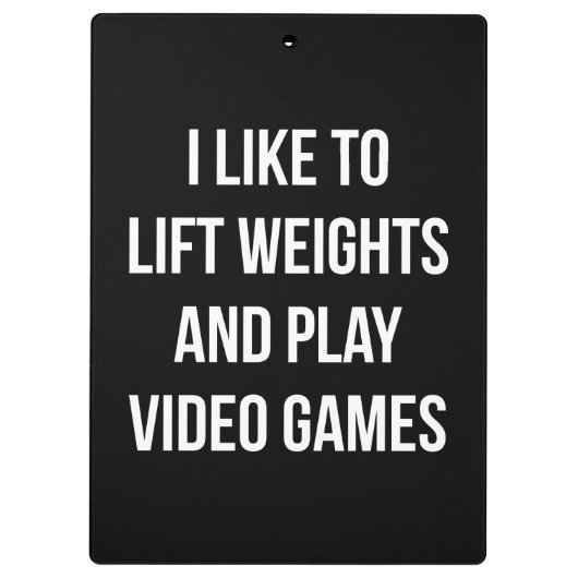 Til gewichten op en speel videogames - Gaming Work Klembord (Achterkant)