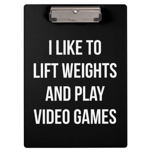 Til gewichten op en speel videogames - Gaming Work Klembord (Voorkant)