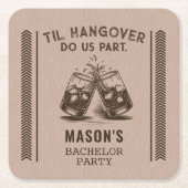 Til Hangover Do Us Part Funny Bachelor Party Drink Kartonnen Onderzetters (Voorkant)