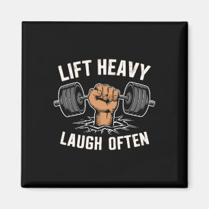Til hoog, lach vaak gewichtheffer bodybuilding B Magneet