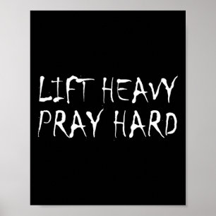 Til hoog op Bid hard Fitness Bodybuilding Jezus Poster
