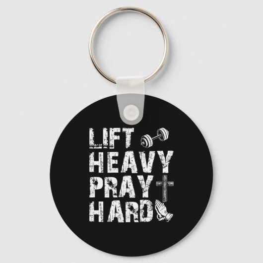 Til hoog op bid hard gym workout christelijk gesch sleutelhanger (Voorkant)
