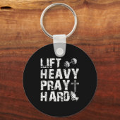 Til hoog op bid hard gym workout christelijk gesch sleutelhanger (Voorkant)