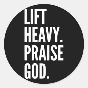 Til hoog op Zie God Christelijke Powerlifting Body Ronde Sticker